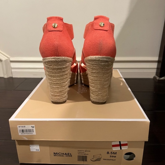 Michael Kors Damita Platform Wedge Sandals in Pink Grapefruit - Picture 3 of 4